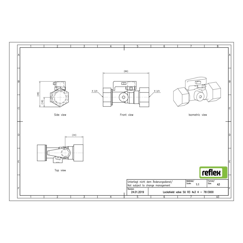 Reflex SU Kappenventil G 3/4" x G 3/4"... REFLEX-7613000 4036705008108 (Abb. 2)