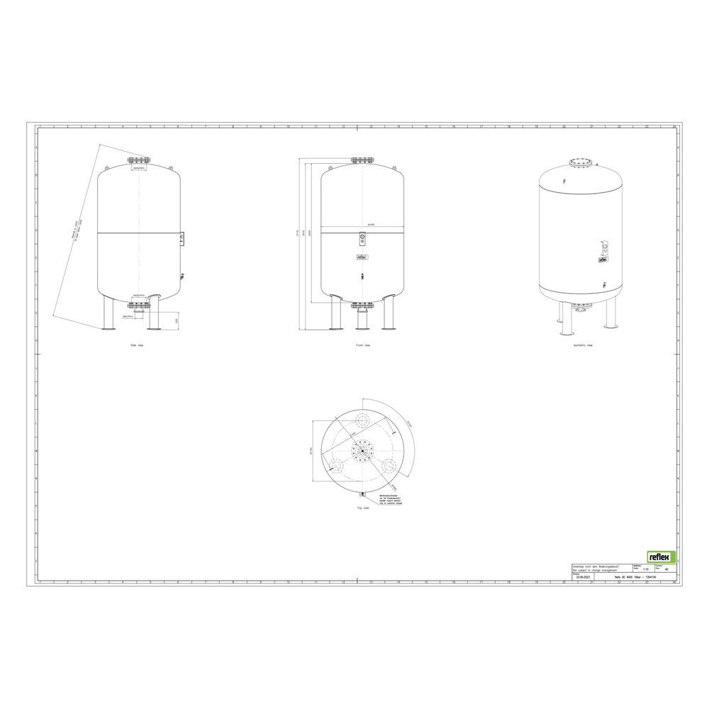 Reflex Refix DE Ausdehnungsgefäß MAG 4000, Nennvolumen 4000l, 16 bar, tauschbare Membra... REFLEX-7354100 4036705078415 (Abb. 2)