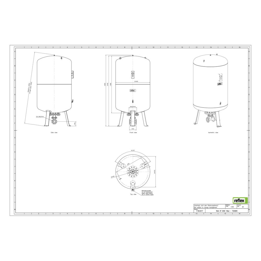 Reflex Refix DT Ausdehnungsgefäß MAG 2000, Nennvolumen 2000l, 16 bar, Duo-Flansch DN 65... REFLEX-7320605 4036705065835 (Abb. 3)