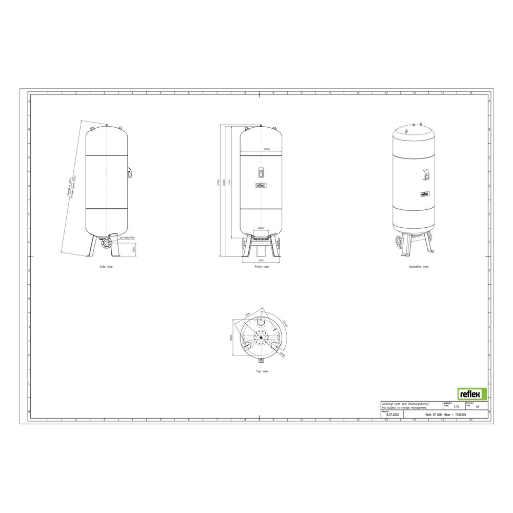 Reflex Refix DT Ausdehnungsgefäß MAG 800, Nennvolumen 800l, 16 bar, Duo-Flansch DN 65... REFLEX-7339305 4036705079573 (Abb. 2)
