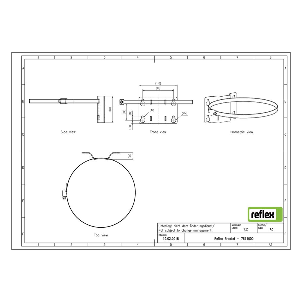 Reflex Wandhalterung mit Spannband für Ausdehnungsgefäße 8-25l, inklusive Haltewinkel... REFLEX-7611000 4036705008085 (Abb. 2)