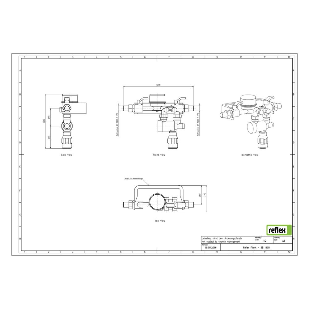 Reflex Fillset Standard 0,8 Nachspeisesystem Armatur mit Standardwasserzähler... REFLEX-6811105 4036705083952 (Abb. 2)