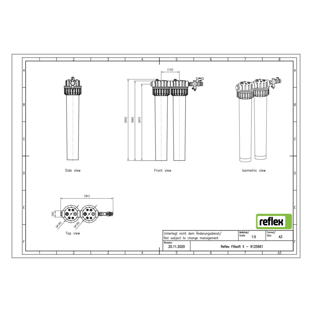 Reflex Fillsoft Patronengehäuse FG II, zur Wasseraufbereitung, 2-fach... REFLEX-9125661 4036705133572 (Abb. 2)