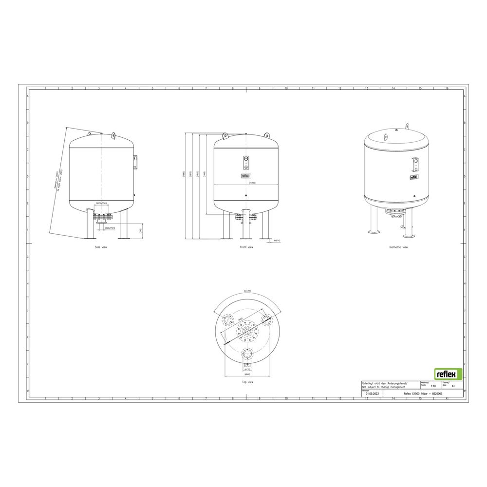Reflex Ausdehnungsgefäß G MAG 1500, 1500L, 10 bar, stehend, Grau... REFLEX-8526005 4036705110771 (Abb. 3)
