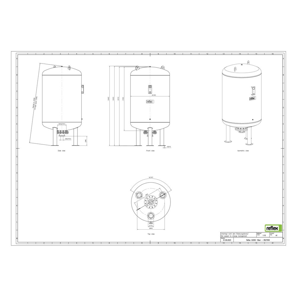Reflex Ausdehnungsgefäß G MAG 2000, 2000L, 10 bar, stehend, Grau... REFLEX-8527005 4036705110801 (Abb. 3)