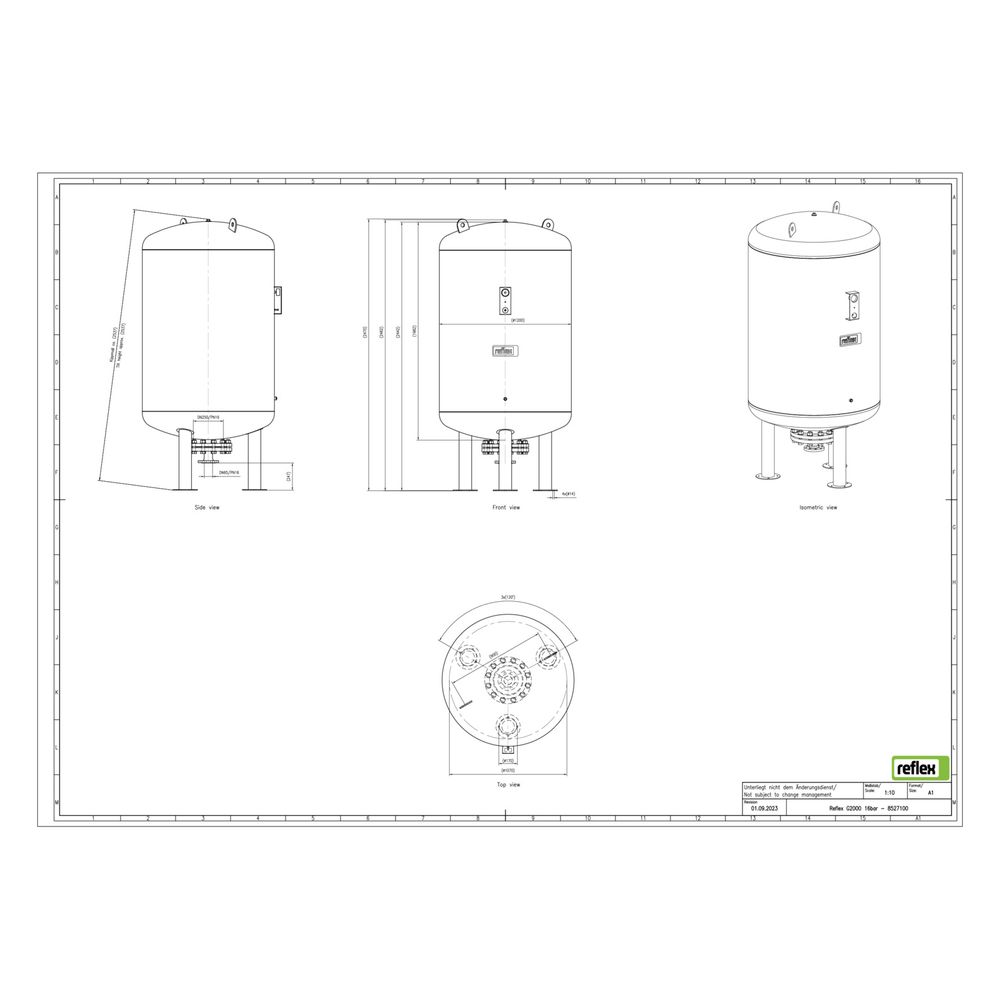 Reflex Ausdehnungsgefäß G MAG 2000, 2000L, 16 bar, stehend, Grau... REFLEX-8527100 4036705110818 (Abb. 3)