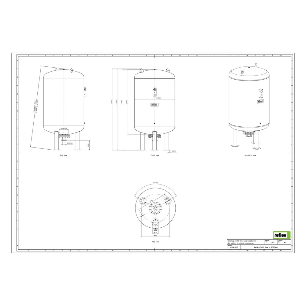 Reflex Ausdehnungsgefäß G MAG 2000, 2000L, 6 bar, stehend, Grau... REFLEX-8527605 4036705110825 (Abb. 3)