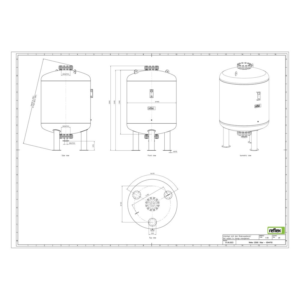 Reflex Ausdehnungsgefäß G MAG 3000, 3000L, 16 bar, stehend, Grau... REFLEX-8544705 4036705110955 (Abb. 2)