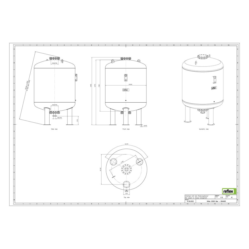 Reflex Ausdehnungsgefäß G MAG 3000, 3000L, 6 bar, stehend, Grau... REFLEX-8544605 4036705110948 (Abb. 2)