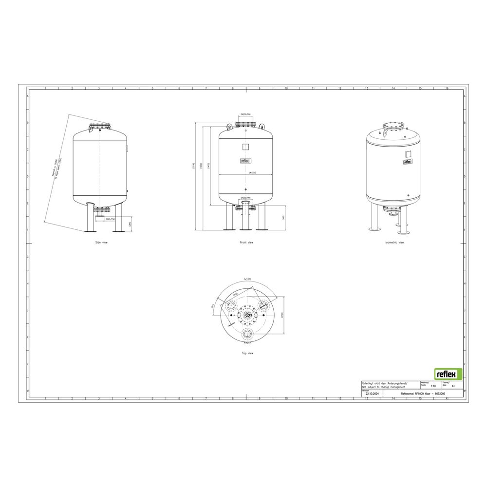 Reflex Reflexomat RF Ausdehnungsgefäß MAG 1000, Nennvolumen 1000l, 6 bar, Vollmembran, ... REFLEX-8652005 4036705113192 (Abb. 2)
