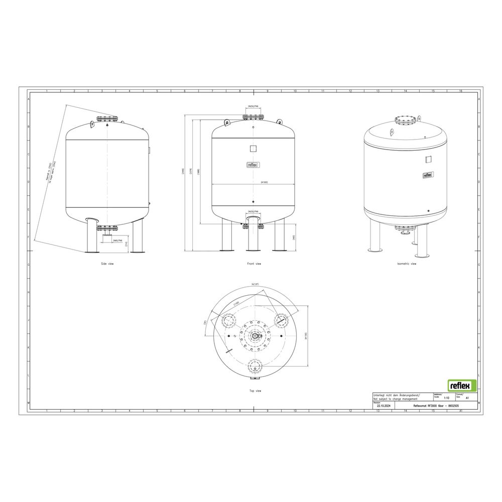 Reflex Reflexomat RF Ausdehnungsgefäß MAG 3000, Nennvolumen 3000l, 6 bar, Vollmembran, ... REFLEX-8652505 4036705113222 (Abb. 2)