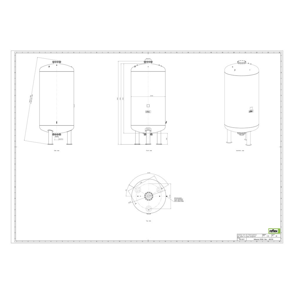 Reflex Reflexomat RF Ausdehnungsgefäß MAG 5000, Nennvolumen 5000l, 10 bar, Vollmembran,... REFLEX-8653705 4036705113307 (Abb. 2)