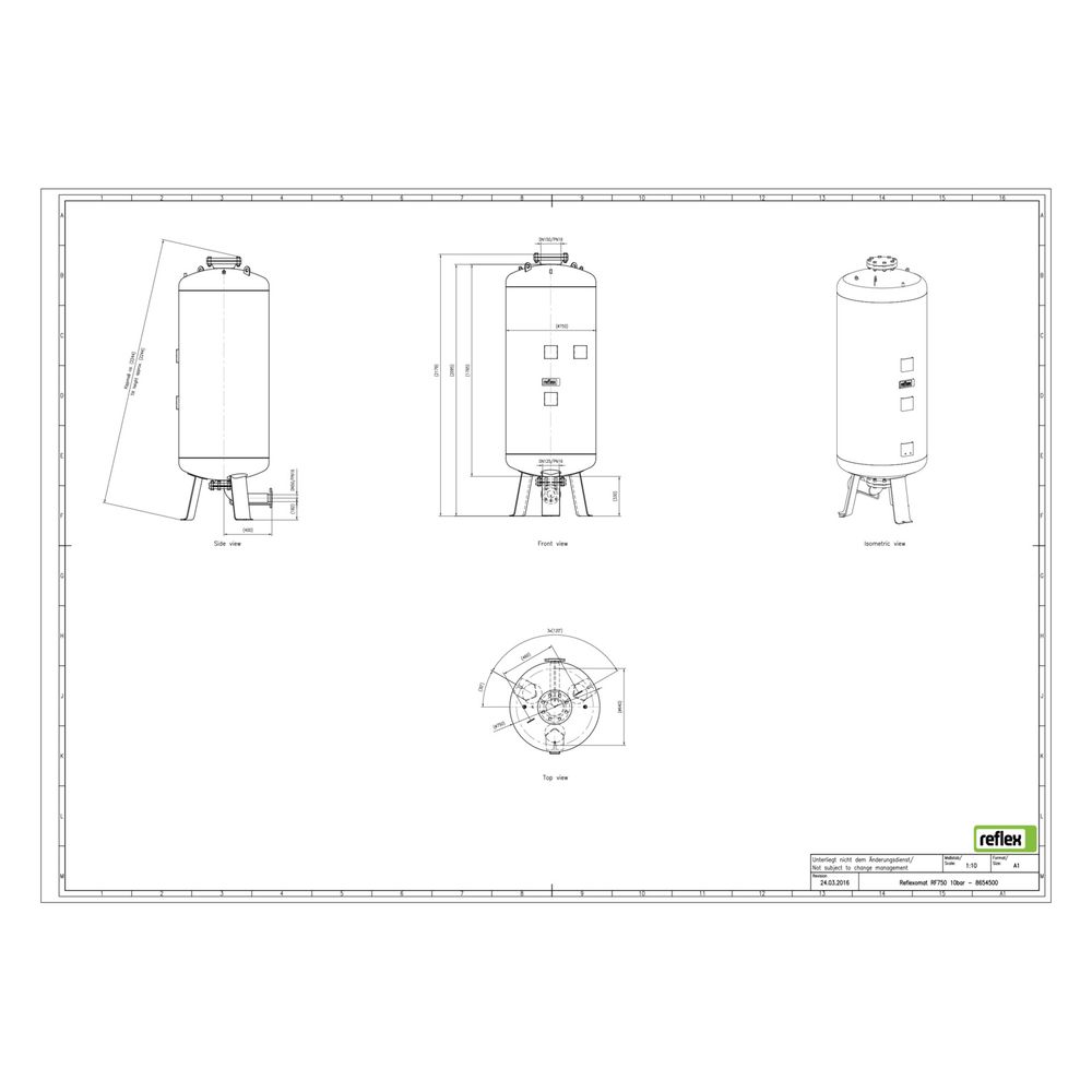 Reflex Reflexomat RF Ausdehnungsgefäß MAG 750, Nennvolumen 750l, 10 bar, Vollmembran, G... REFLEX-8654500 4036705112607 (Abb. 3)