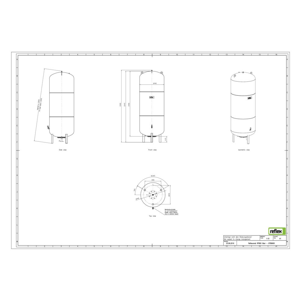 Reflex Reflexomat RF Ausdehnungsgefäß MAG 800, Nennvolumen 800l, 6 bar, Vollmembran, Gr... REFLEX-8789600 4036705112782 (Abb. 3)