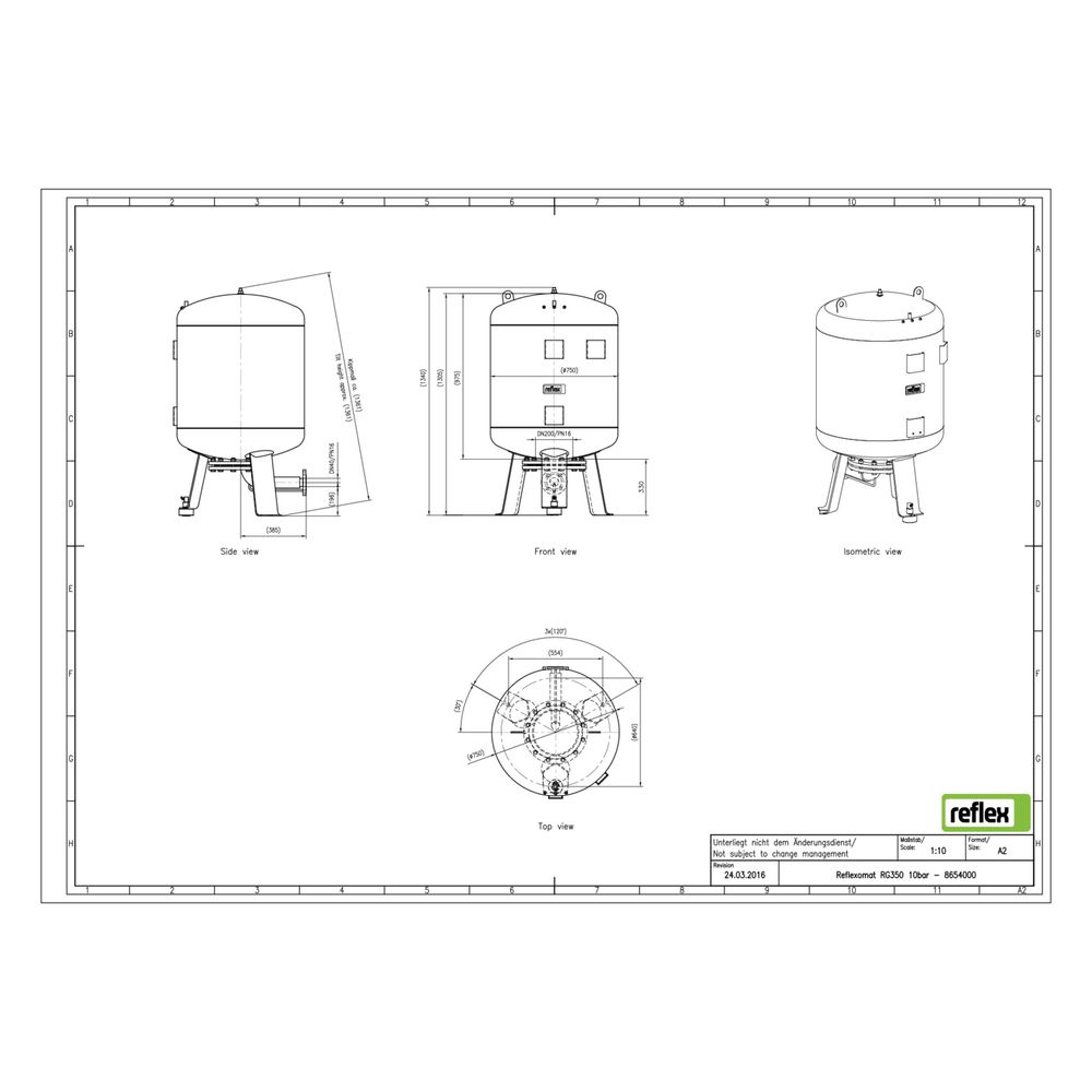 Reflex Reflexomat RG Ausdehnungsgefäß MAG 350, Nennvolumen 350l, 10 bar, Vollmembran, G... REFLEX-8654000 4036705112515 (Abb. 3)