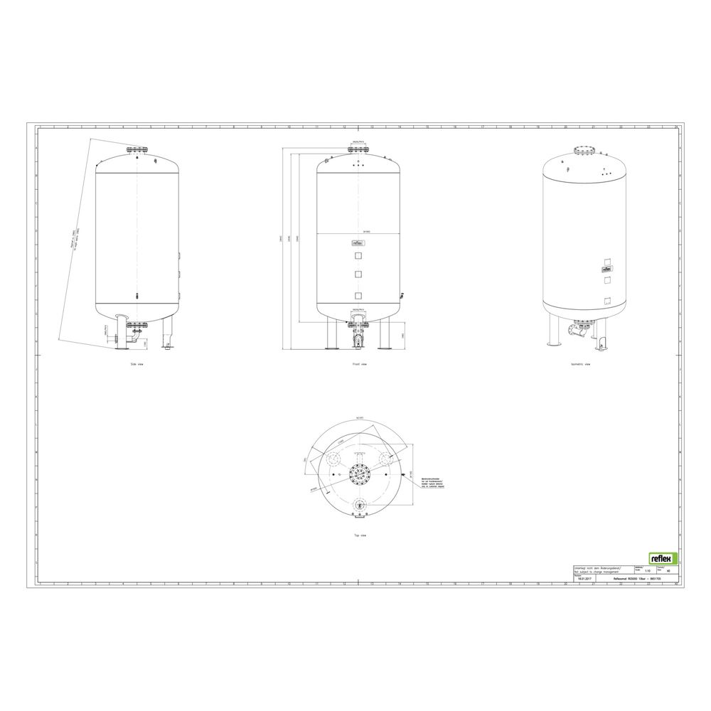 Reflex Reflexomat RG Ausdehnungsgefäß MAG 5000, Nennvolumen 5000l, 10 bar, Vollmembran,... REFLEX-8651705 4036705113185 (Abb. 2)