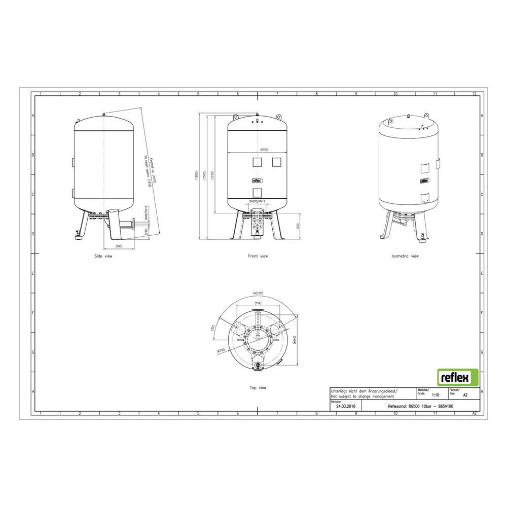 Reflex Reflexomat RG Ausdehnungsgefäß MAG 500, Nennvolumen 500l, 10 bar, Vollmembran, G... REFLEX-8654100 4036705112522 (Abb. 3)