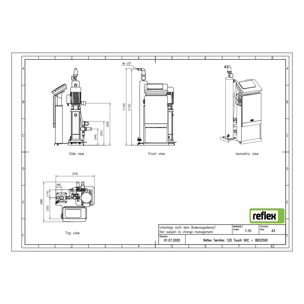 Reflex Servitec Magcontrol 120/T/90 Vakuum-Sprührohrentgasung, bis 220m3, 1,3-9,0 bar, ... REFLEX-8832500 4036705170331 (Abb. 2)