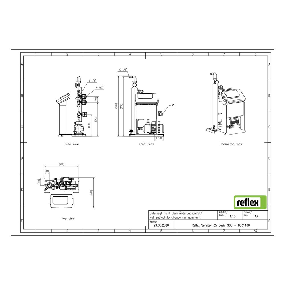 Reflex Servitec 35/90 Vakuum-Sprührohrentgasung, bis 220m3, 0,5-2,5 bar, Control Basic... REFLEX-8831100 4036705156090 (Abb. 2)
