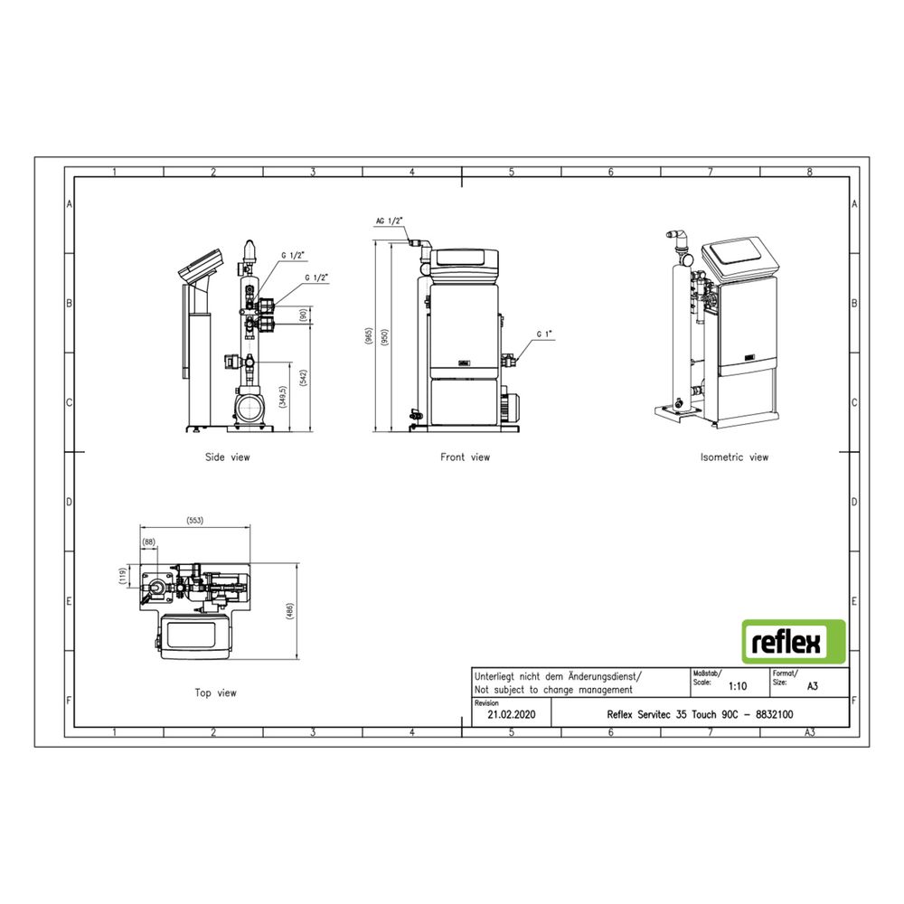 Reflex Servitec 35/T/90 Vakuum-Sprührohrentgasung, bis 220m3, 0,5-2,5 bar, Control Touc... REFLEX-8832100 4036705156137 (Abb. 2)