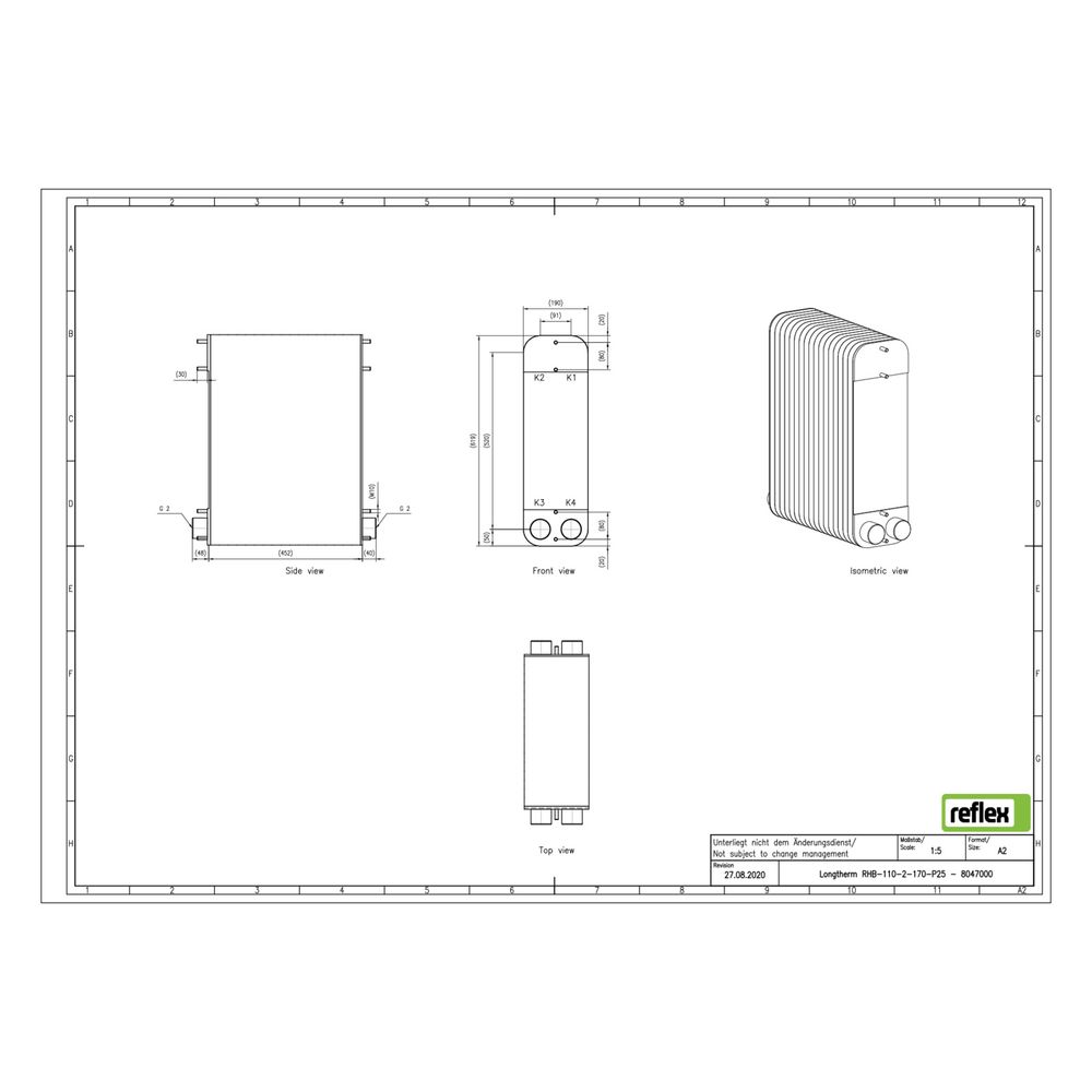 Reflex Longtherm Plattenwärmetauscher RHB-110-2-170, gelötet, 170 Platten, zweigängig, ... REFLEX-8047000 4036705219177 (Abb. 2)