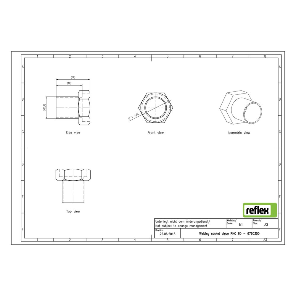 Reflex Longtherm Anschlussverschraubung G 1 1/4", mit Stahlanschweißende, 2 Stück... REFLEX-6760300 4036705056246 (Abb. 2)