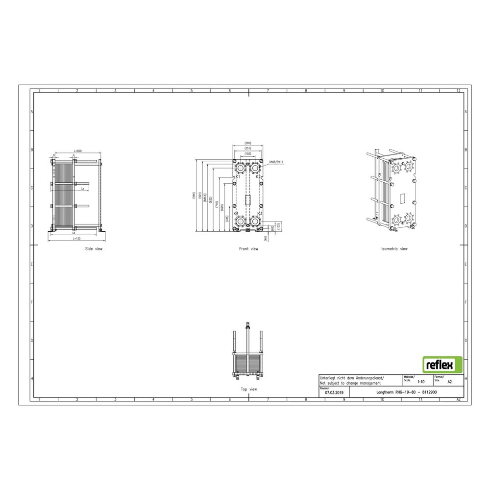 Reflex Longtherm Plattenwärmetauscher RHG-19-80, geschraubt, 80 Platten, NBR-Dichtungen... REFLEX-8112900 4036705179419 (Abb. 2)