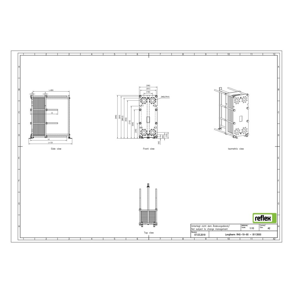 Reflex Longtherm Plattenwärmetauscher RHG-19-90, geschraubt, 90 Platten, NBR-Dichtungen... REFLEX-8113000 4036705179426 (Abb. 2)