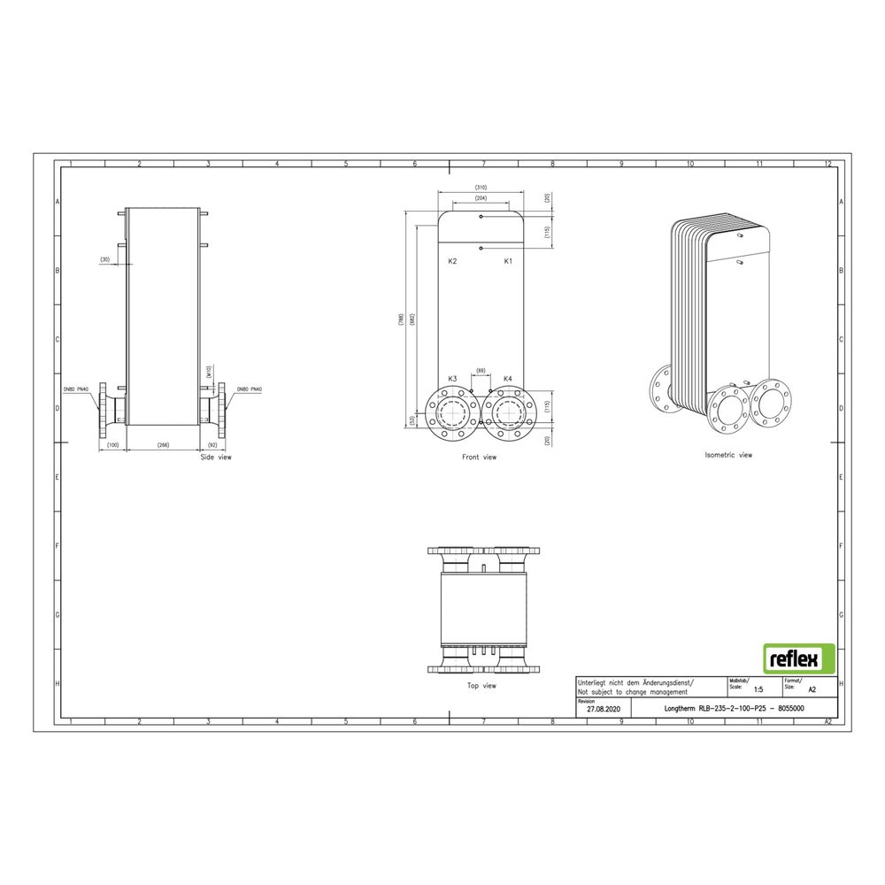 Reflex Longtherm Plattenwärmetauscher RLB-235-2-100, gelötet, 100 Platten, zweigängig, ... REFLEX-8055000 4036705219955 (Abb. 2)