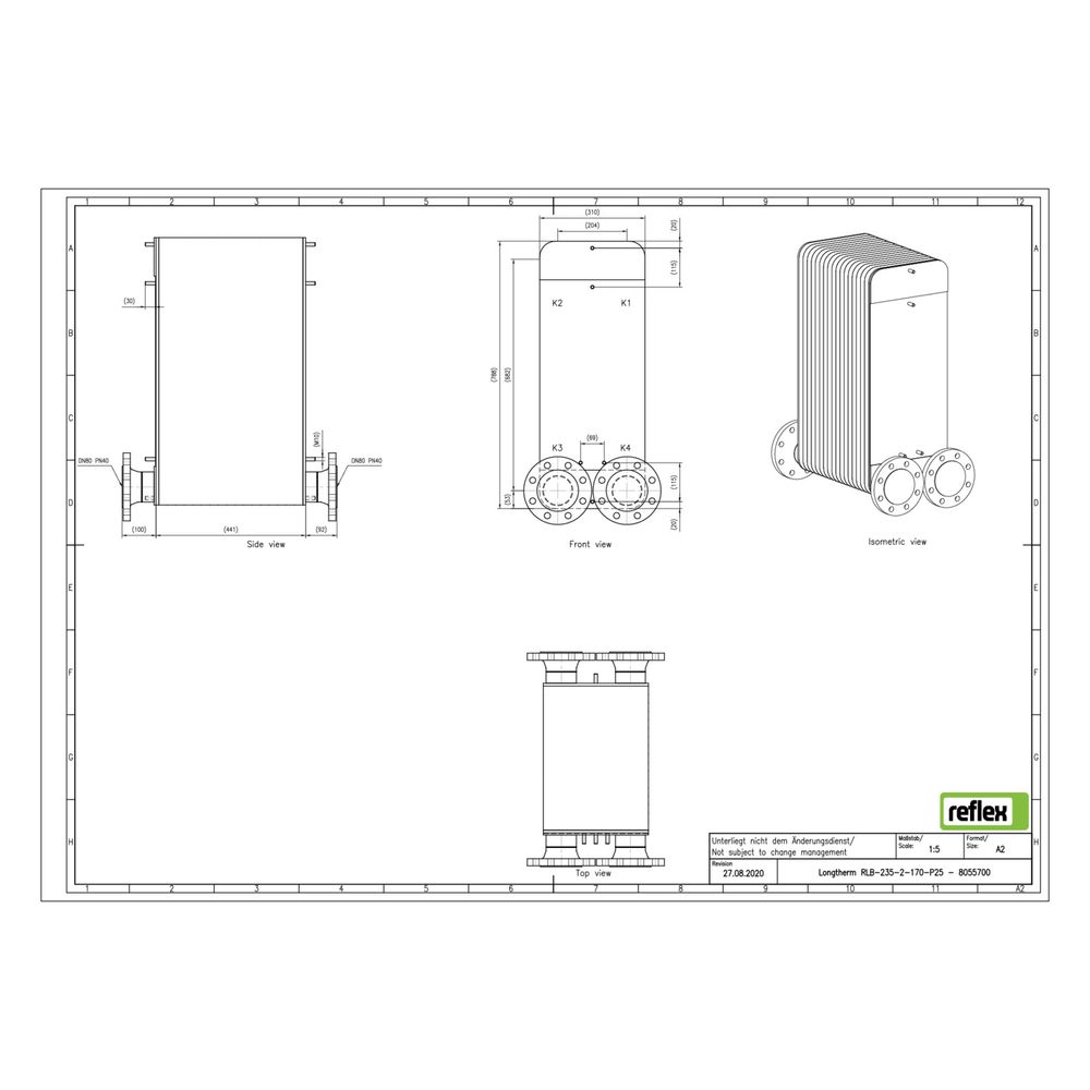 Reflex Longtherm Plattenwärmetauscher RLB-235-2-170, gelötet, 170 Platten, zweigängig, ... REFLEX-8055700 4036705220029 (Abb. 2)