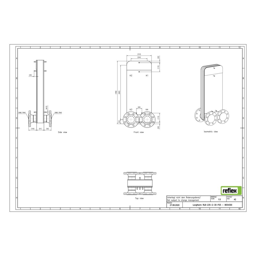 Reflex Longtherm Plattenwärmetauscher RLB-235-2-30, gelötet, 30 Platten, zweigängig, DN... REFLEX-8054300 4036705219887 (Abb. 2)