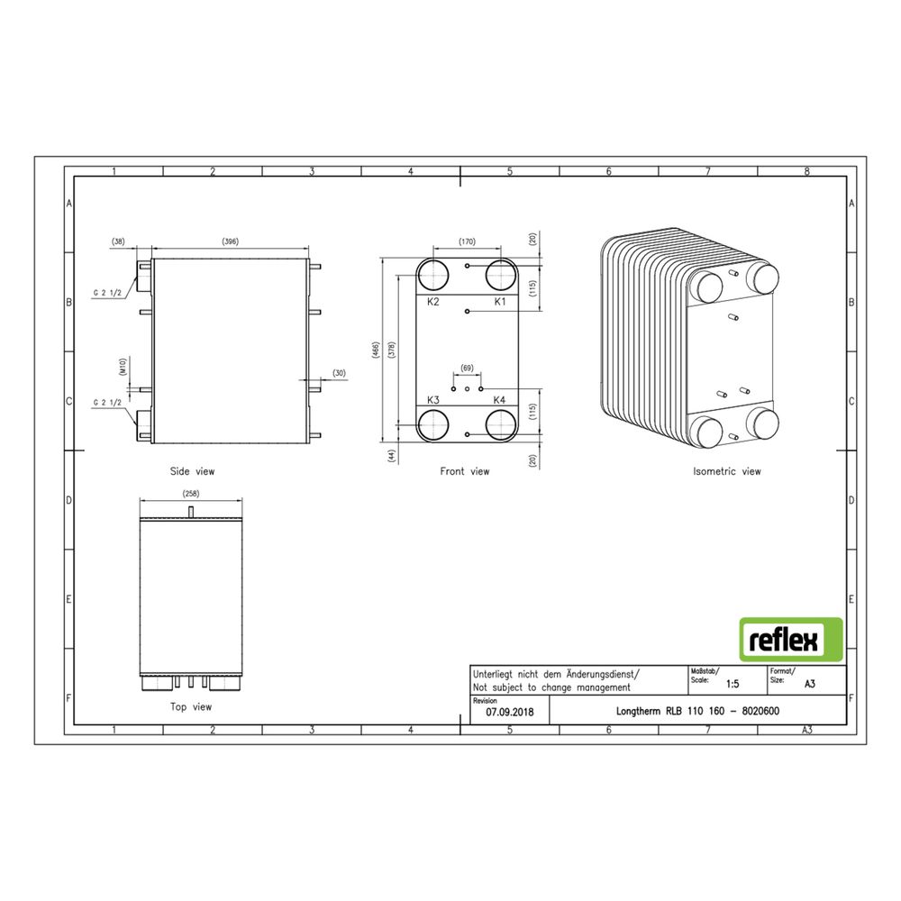 Reflex Longtherm Plattenwärmetauscher RLB-110-160, gelötet, 160 Platten, eingängig, G 2... REFLEX-8020600 4036705178788 (Abb. 2)