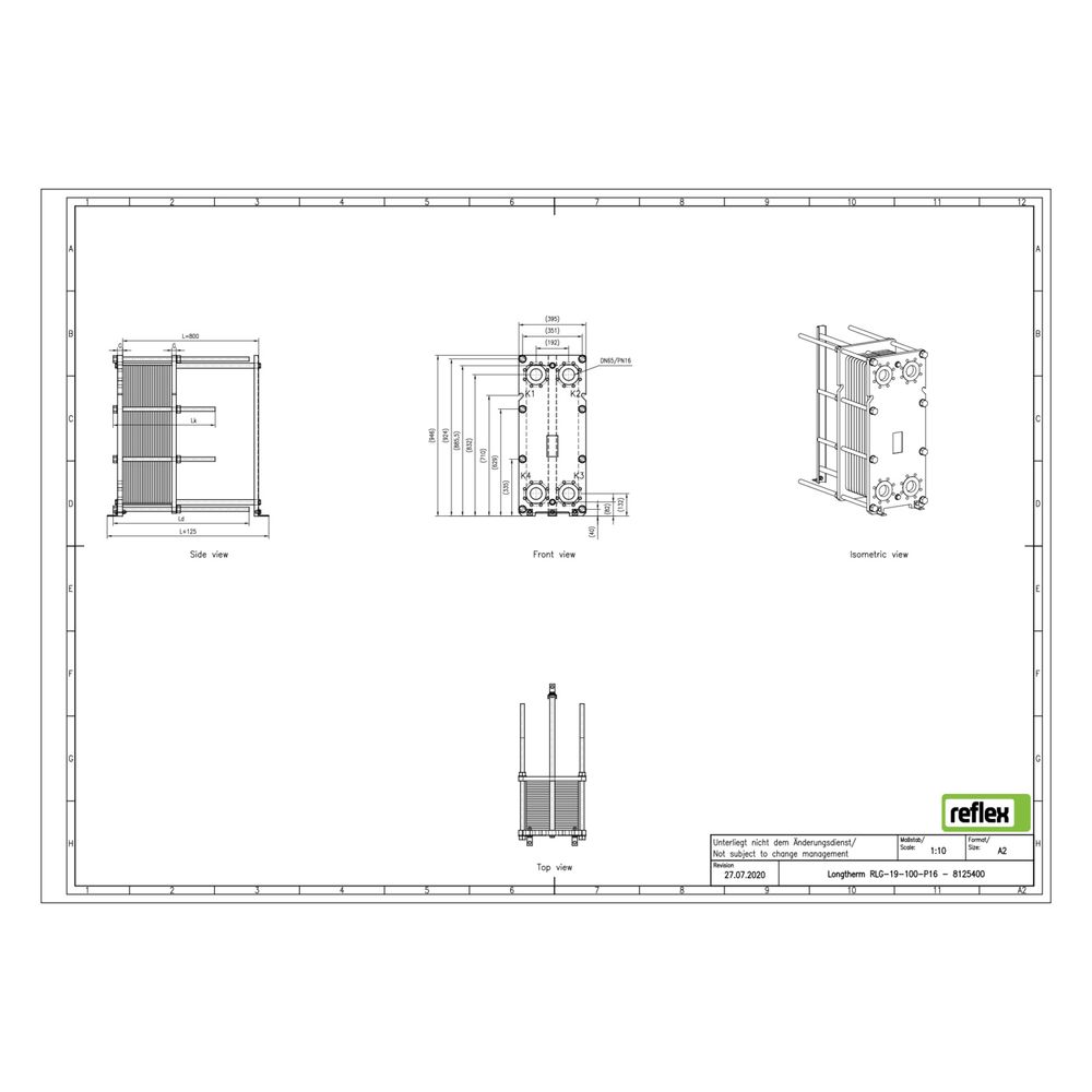 Reflex Longtherm Plattenwärmetauscher RLG-19-100, geschraubt, 100 Platten, NBR-Dichtung... REFLEX-8125400 4036705220753 (Abb. 2)
