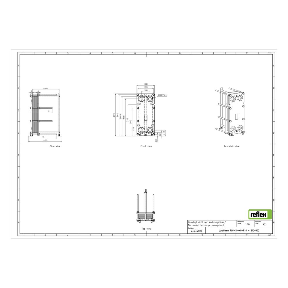 Reflex Longtherm Plattenwärmetauscher RLG-19-40, geschraubt, 40 Platten, NBR-Dichtungen... REFLEX-8124800 4036705220692 (Abb. 2)