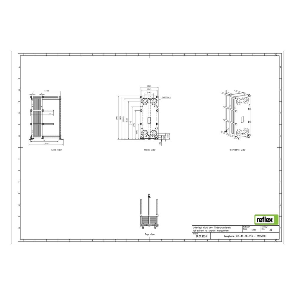 Reflex Longtherm Plattenwärmetauscher RLG-19-60, geschraubt, 60 Platten, NBR-Dichtungen... REFLEX-8125000 4036705220715 (Abb. 2)