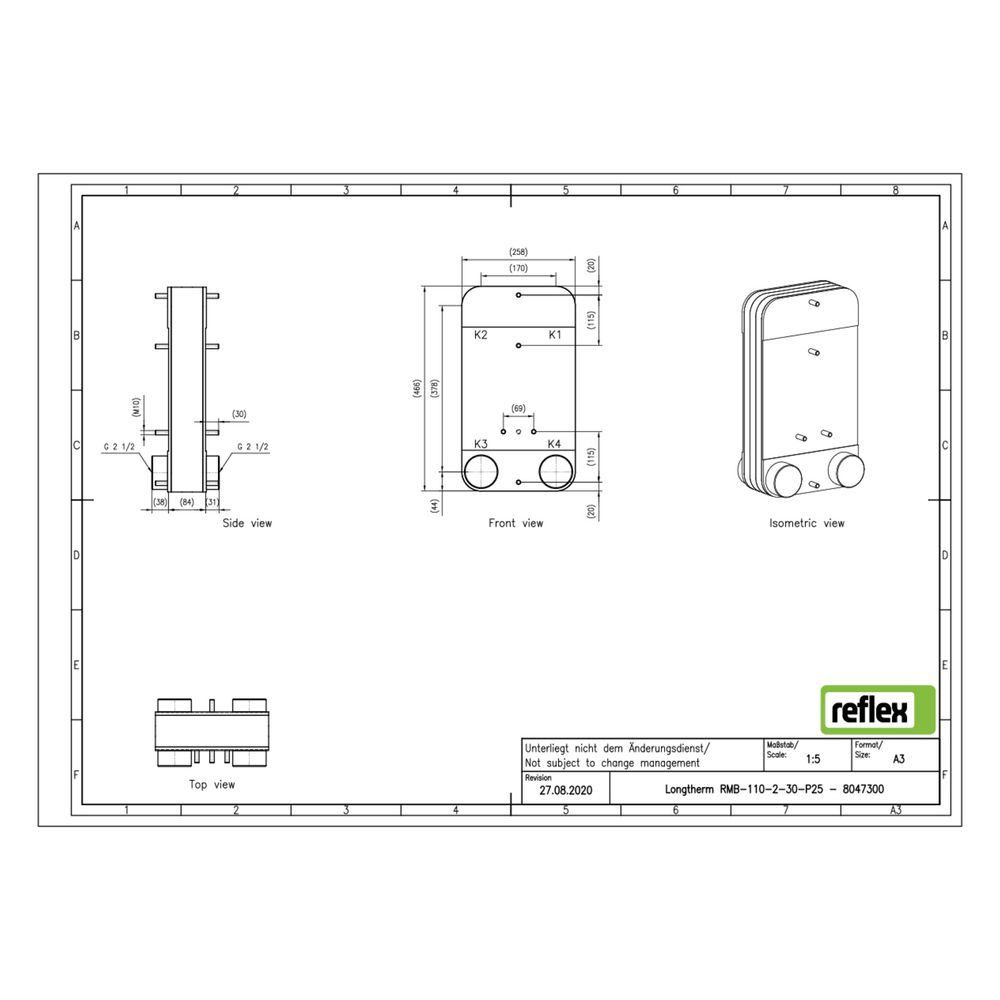 Reflex Longtherm Plattenwärmetauscher RMB-110-2-30, gelötet, 30 Platten, zweigängig, G ... REFLEX-8047300 4036705219207 (Abb. 2)