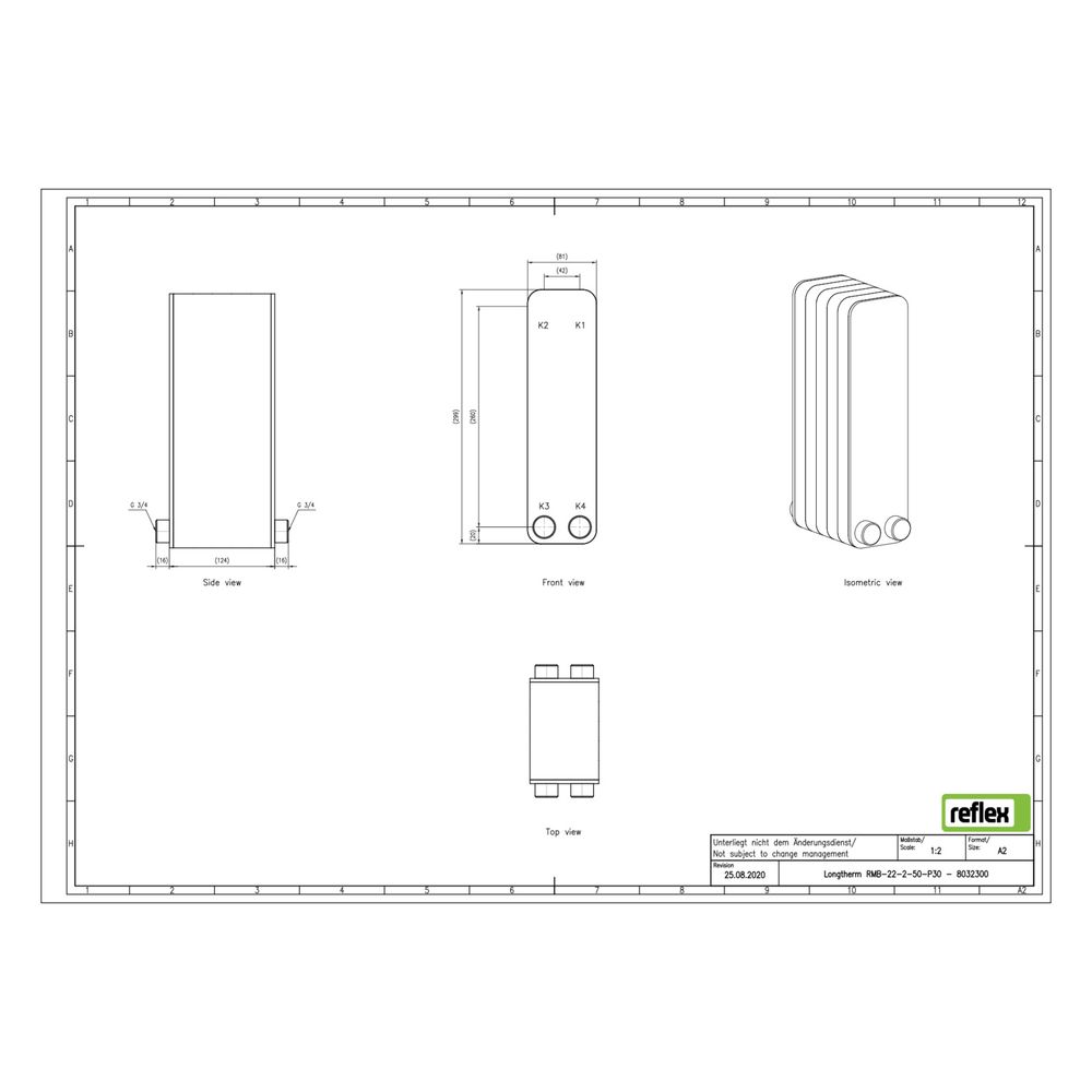 Reflex Longtherm Plattenwärmetauscher RMB-22-2-50, gelötet, 50 Platten, zweigängig, G 3... REFLEX-8032300 4036705217449 (Abb. 2)