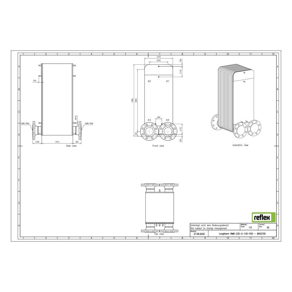 Reflex Longtherm Plattenwärmetauscher RMB-235-2-130, gelötet, 130 Platten, zweigängig, ... REFLEX-8052700 4036705219726 (Abb. 2)