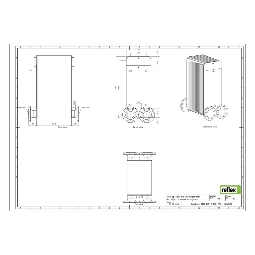 Reflex Longtherm Plattenwärmetauscher RMB-235-2-170, gelötet, 170 Platten, zweigängig, ... REFLEX-8053100 4036705219764 (Abb. 2)