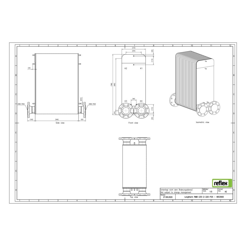 Reflex Longtherm Plattenwärmetauscher RMB-235-2-220, gelötet, 220 Platten, zweigängig, ... REFLEX-8053600 4036705219818 (Abb. 2)