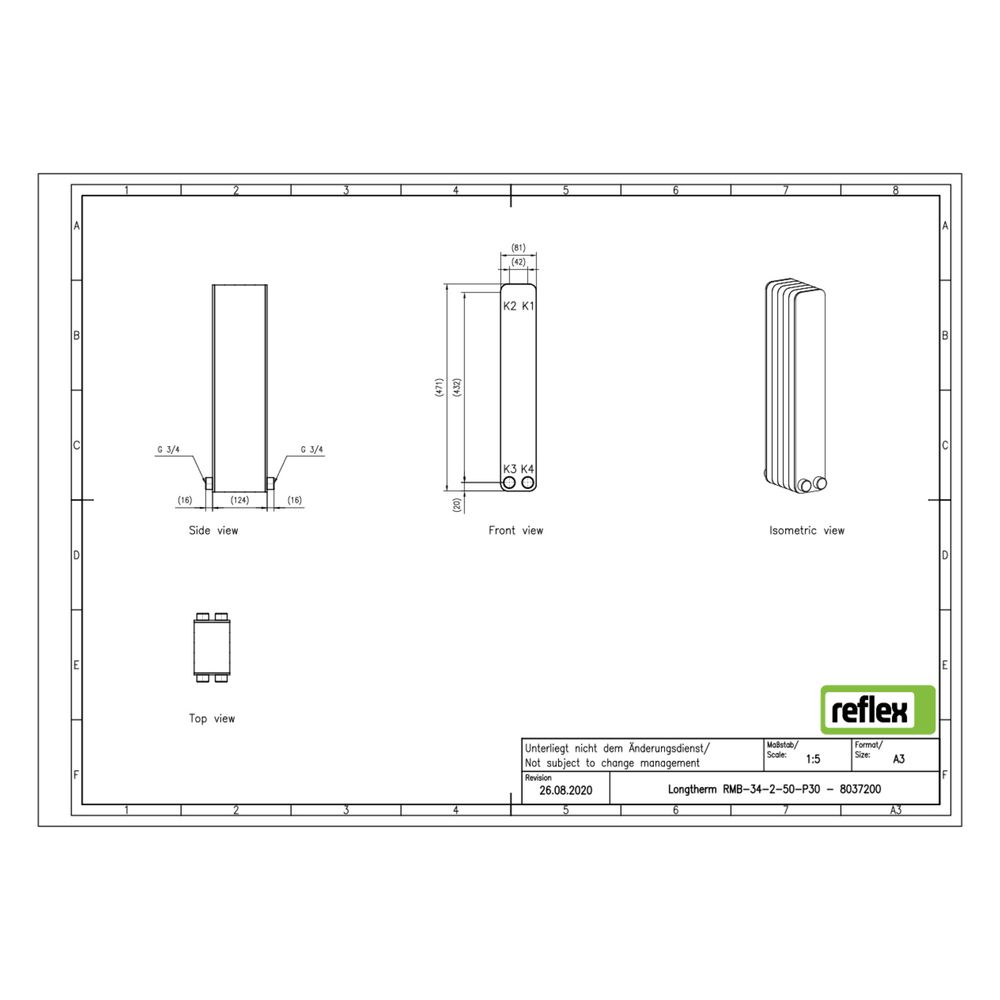 Reflex Longtherm Plattenwärmetauscher RMB-34-2-50, gelötet, 50 Platten, zweigängig, G 3... REFLEX-8037200 4036705218194 (Abb. 2)