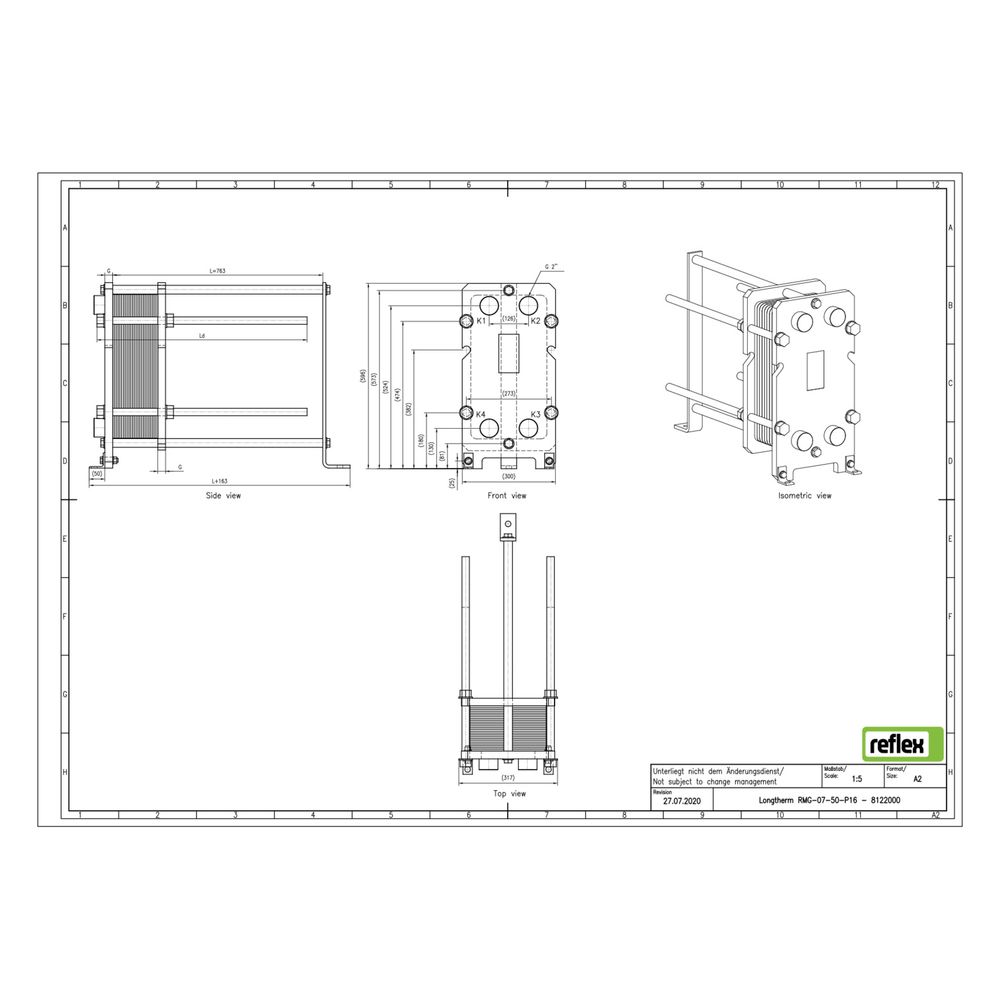 Reflex Longtherm Plattenwärmetauscher RMG-07-50, geschraubt, 50 Platten, NBR-Dichtungen... REFLEX-8122000 4036705220418 (Abb. 2)