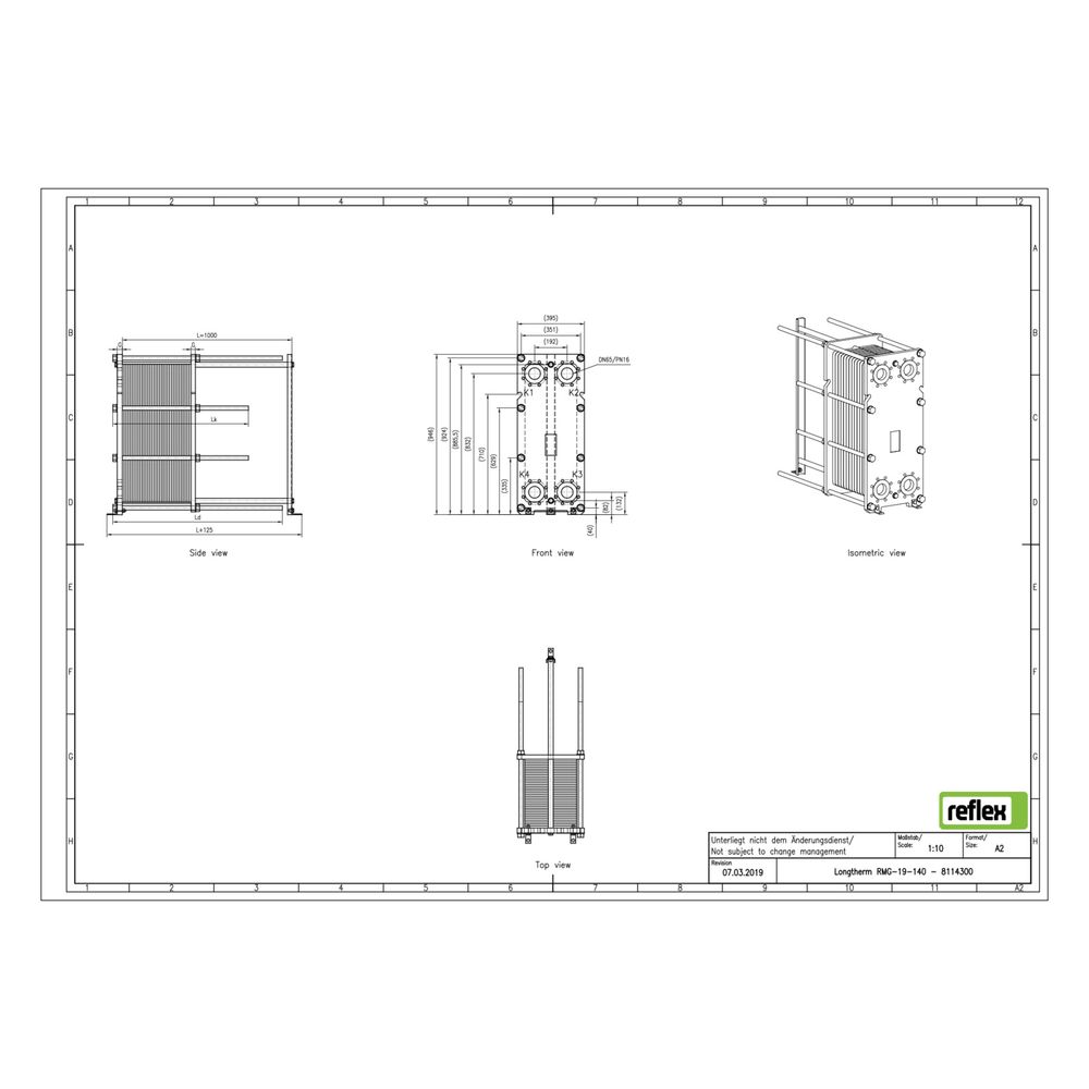 Reflex Longtherm Plattenwärmetauscher RMG-19-140, geschraubt, 140 Platten, NBR-Dichtung... REFLEX-8114300 4036705179556 (Abb. 2)