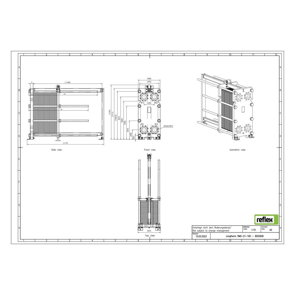 Reflex Longtherm Plattenwärmetauscher RMG-21-180, geschraubt, 180 Platten, NBR-Dichtung... REFLEX-8126400 4036705220852 (Abb. 2)