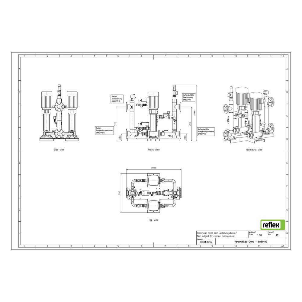 Reflex Variomat Giga GH 90 Hydraulikmodul, bis 90 bar... REFLEX-8931400 4036705115097 (Abb. 2)