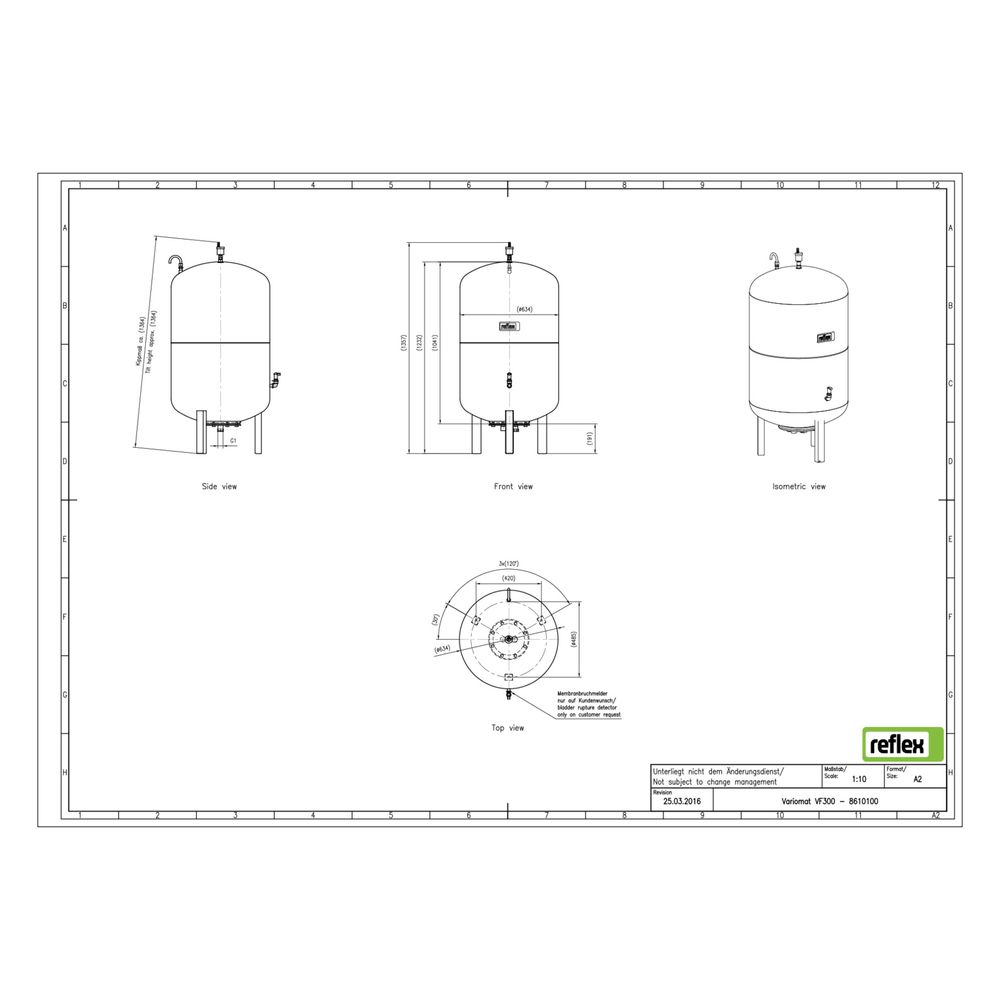 Reflex Variomat VF 300 Ausdehnungsgefäß MAG, Nennvolumen 300l, Vollmembran, Grau... REFLEX-8610100 4036705113680 (Abb. 3)