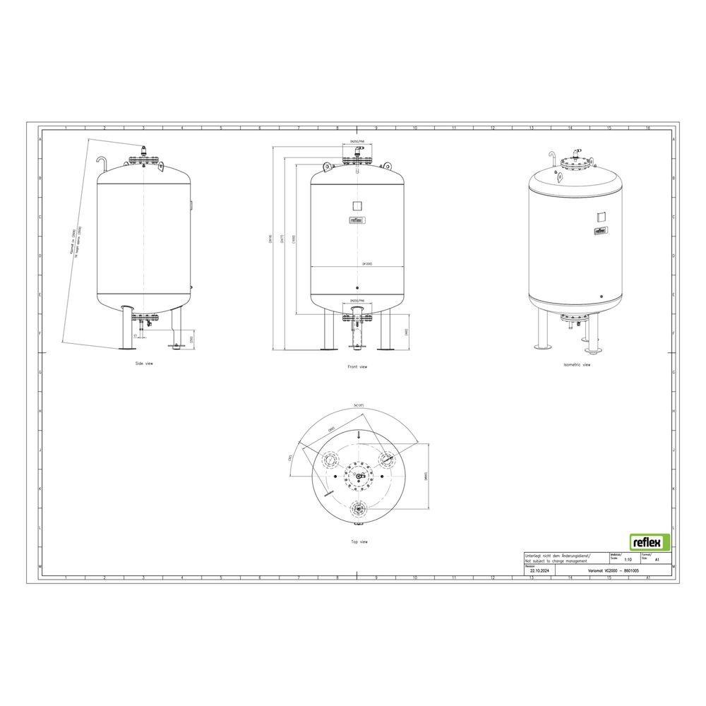 Reflex Variomat VG 2000 Ausdehnungsgefäß MAG, Nennvolumen 2000l, Vollmembran... REFLEX-8601005 4036705113772 (Abb. 3)
