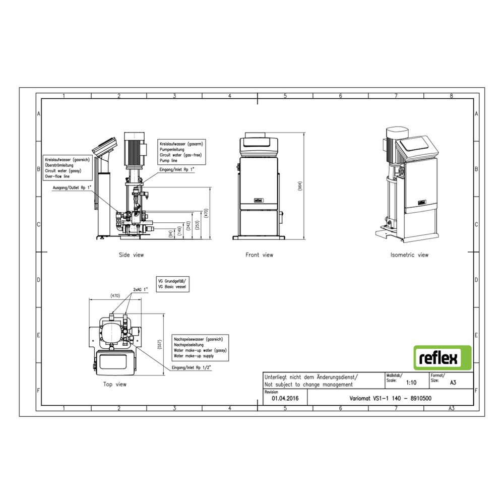 Reflex Variomat VS 1-1/140 Steuereinheit für Pumpendruckhaltung, Control Touch... REFLEX-8910500 4036705114946 (Abb. 2)