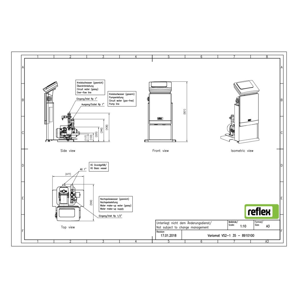 Reflex Variomat VS 2-1/35 Steuereinheit für Pumpendruckhaltung, Control Touch... REFLEX-8910110 4036705130656 (Abb. 2)