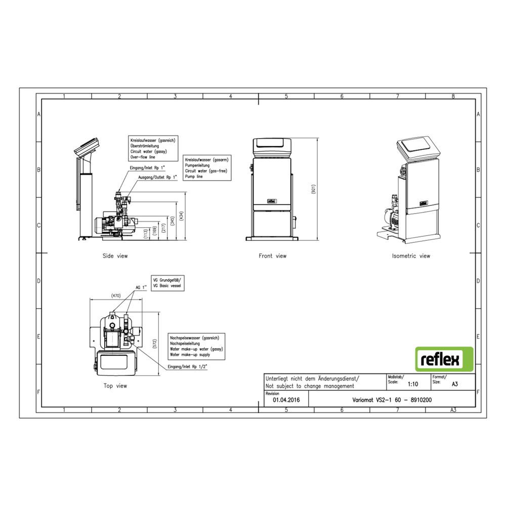 Reflex Variomat VS 2-1/60 Steuereinheit für Pumpendruckhaltung, Control Touch... REFLEX-8910200 4036705114915 (Abb. 2)
